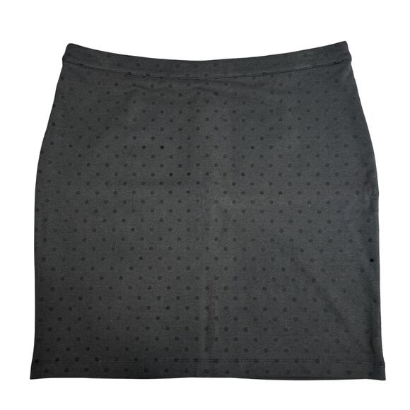 Ann Taylor Loft Petites Womens Black Polkadot Skirt size 14P - Picture 1 of 7